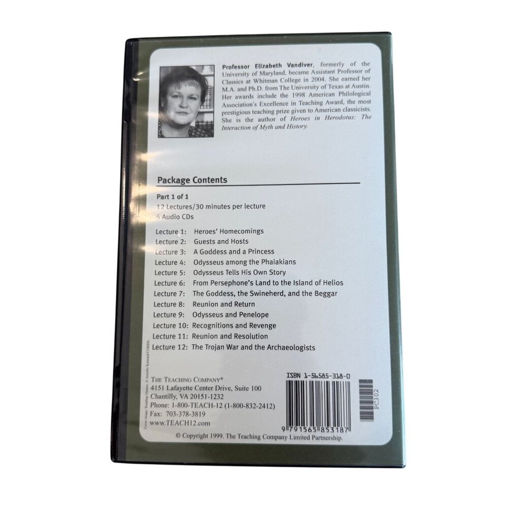 Great Courses The Odyssey of Homer CDs Guidebook Elizabeth Vandiver Literature - Picture 2 of 3